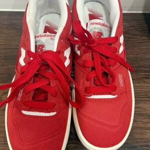 New Balance Red and White Athletic Shoes